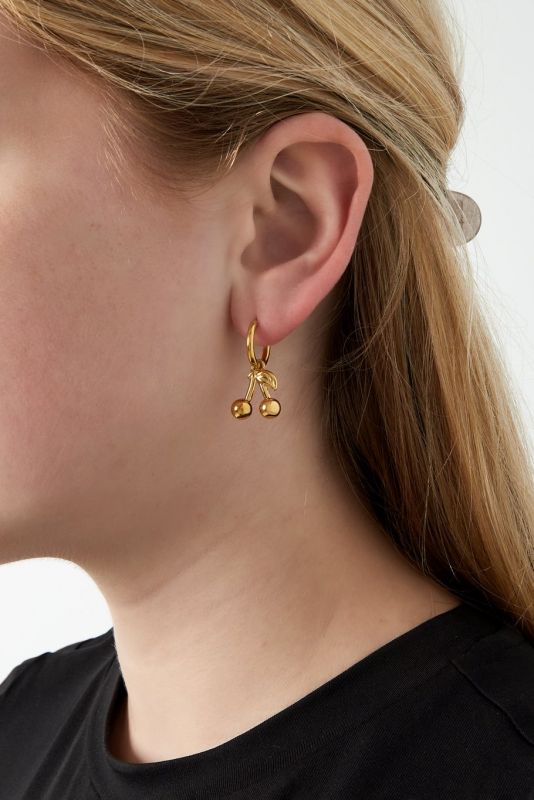 Earrings, CHERRY Gold