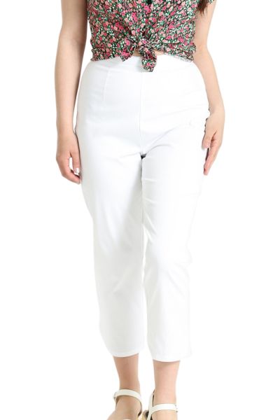 Trousers, PERCY Cigarette White