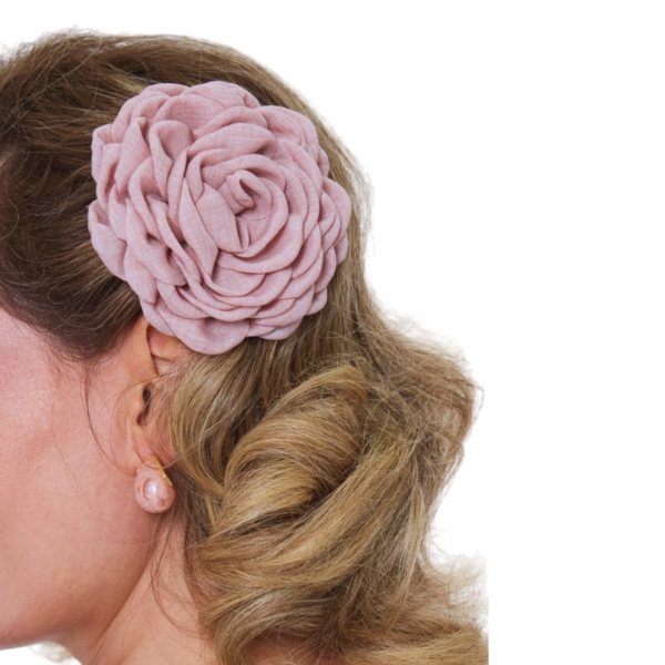 Brooch/Hair Flower, ROSE Soft Pink