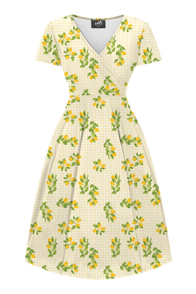 Swing Dress, LYRA Lemon Gingham
