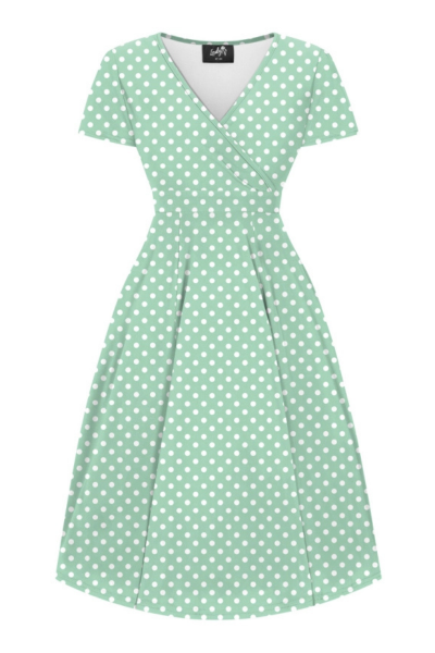 Swing Dress, LYRA Mint Polkadot