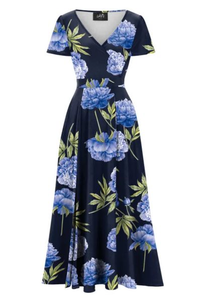 Maxi Dress, LYRA Blue Peony
