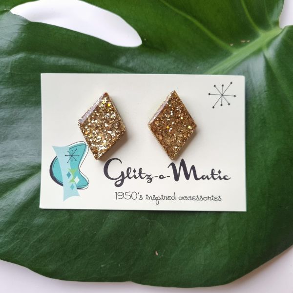 Earrings, GLITZ-O-MATIC Gold Diamond