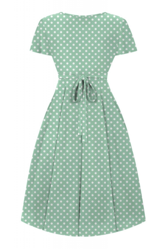 Swing Dress, LYRA Mint Polkadot