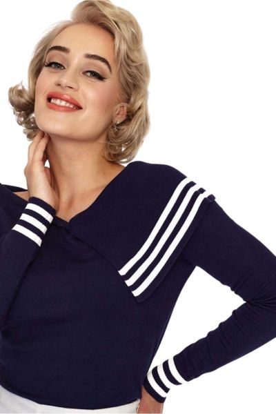 Sweater, NAUTICAL Wide Collar (6918)