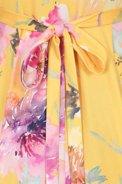 Swing Dress, LYRA Lilac On Yellow