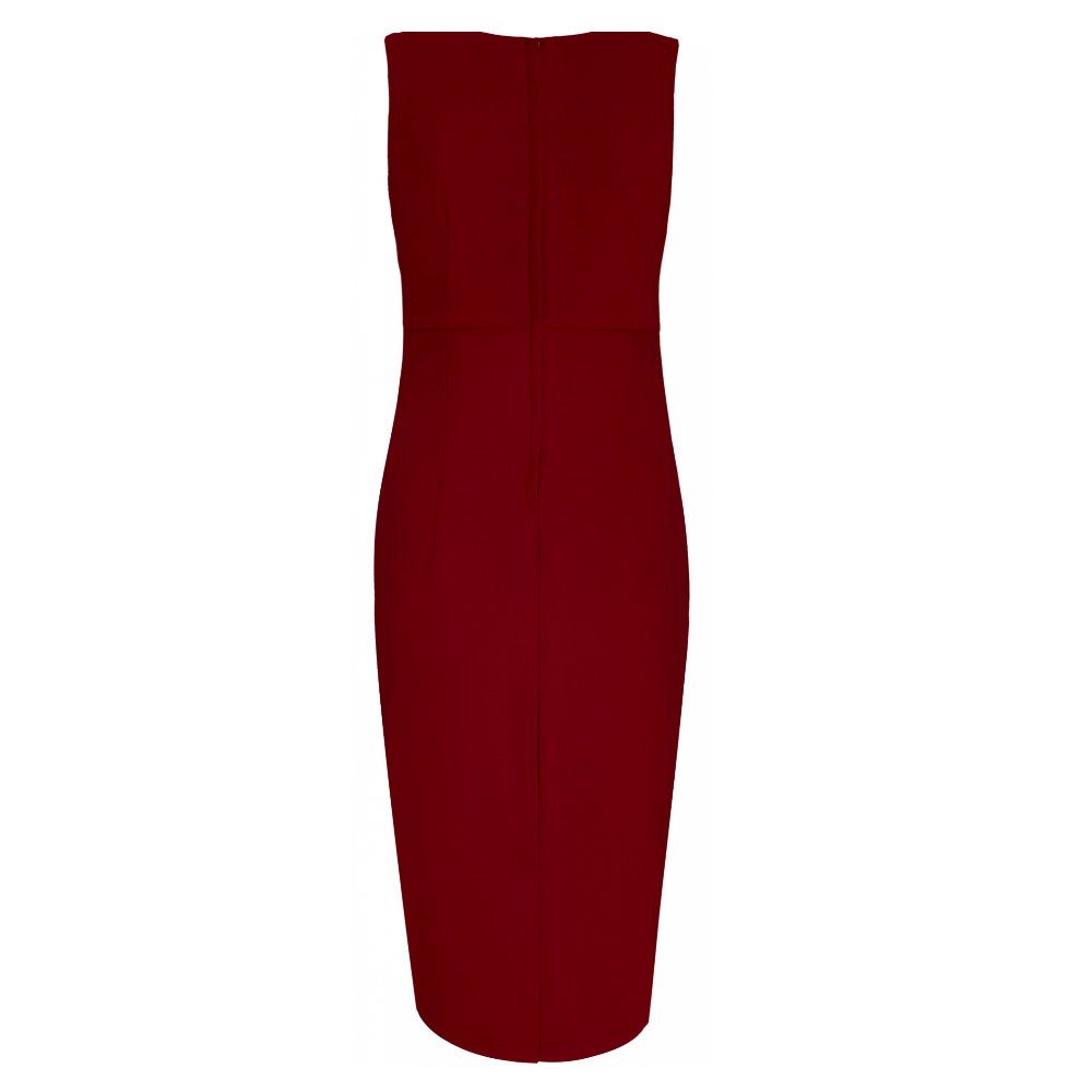 burgundy pencil dress