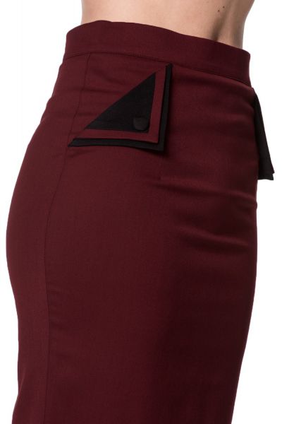 Pencil Skirt, TORI Burgundy (241)