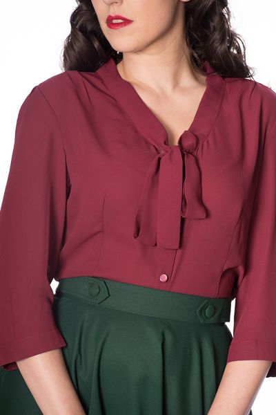Blouse, PERFECT PUSSYBOW Burgundy (14030)