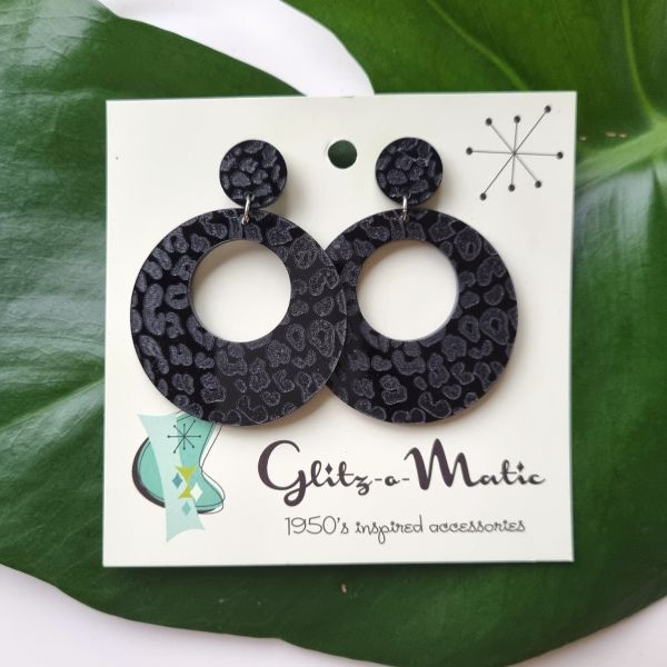 Korvikset, GLITZ-O-MATIC Leopard Queen Black