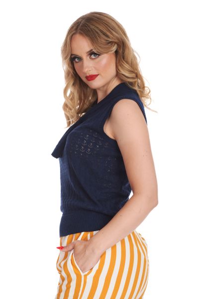 Knitted Top, ANCHOR AHOY Navy (10609)
