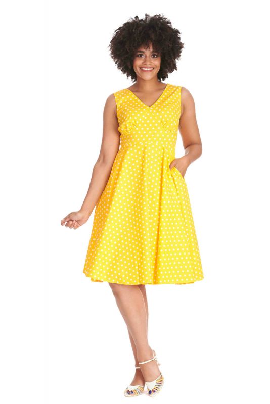 Swing Dress, SUMMER OF SPOTS Yellow (16931)