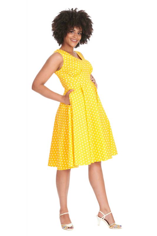 Swing Dress, SUMMER OF SPOTS Yellow (16931)
