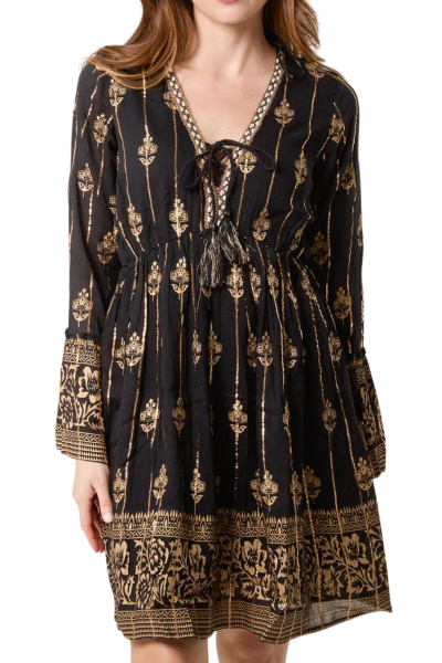 Mekko, GOLD FLORAL Musta Mini