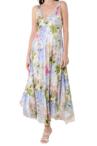 Maxi Dress, SILKY FLORAL Blue