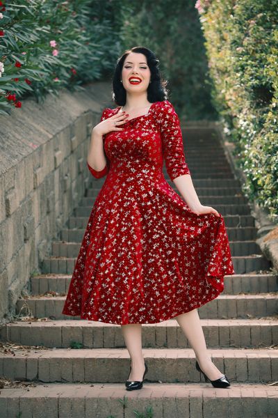 Swing Dress, PARIS Sparkle Red (758)