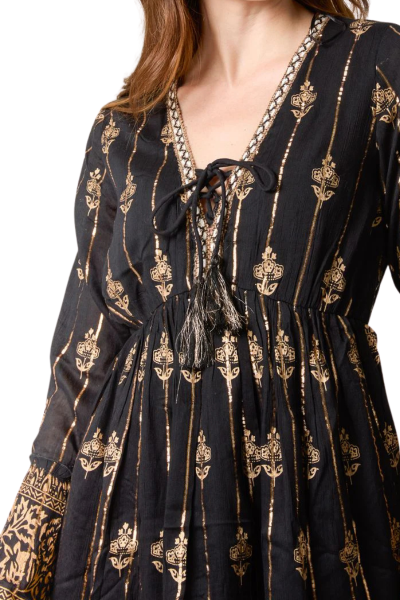 Mekko, GOLD FLORAL Musta Mini