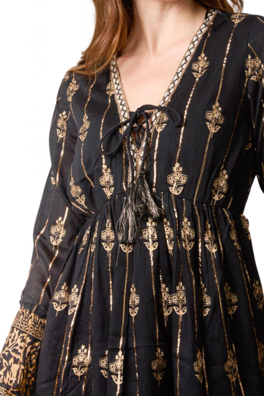Mekko, GOLD FLORAL Musta Mini