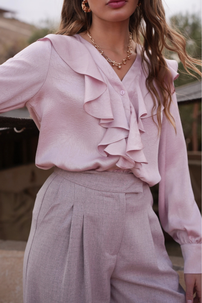 Pusero, RUFFLE Satin Pink