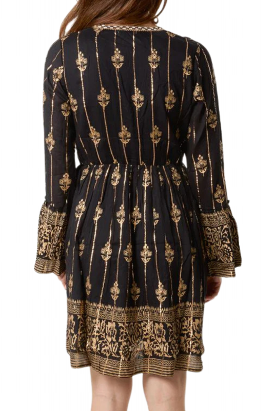 Mekko, GOLD FLORAL Musta Mini