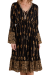 Mekko, GOLD FLORAL Musta Midi