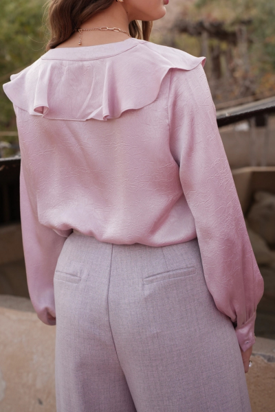 Pusero, RUFFLE Satin Pink