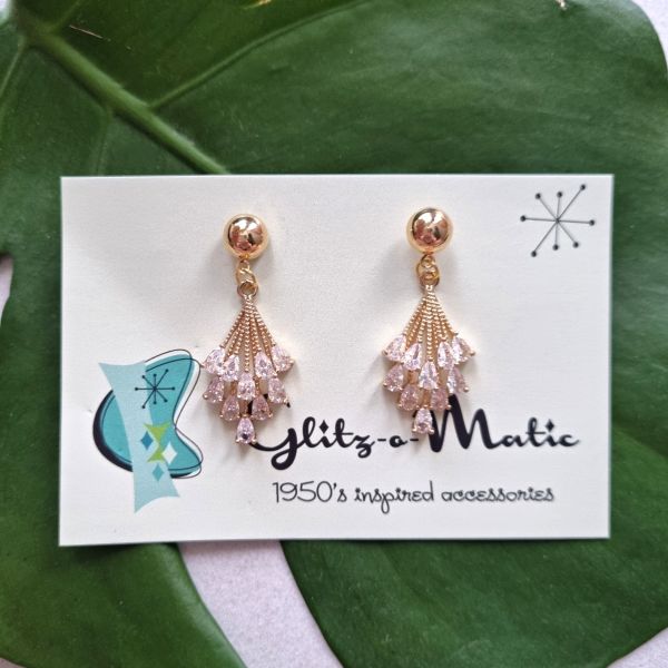 Earrings, GLITZ-O-MATIC 50s Rhinestone