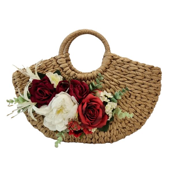 Bag, FLOWER Red&White Large