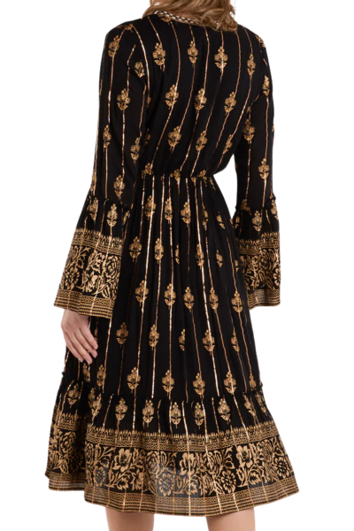Mekko, GOLD FLORAL Musta Midi