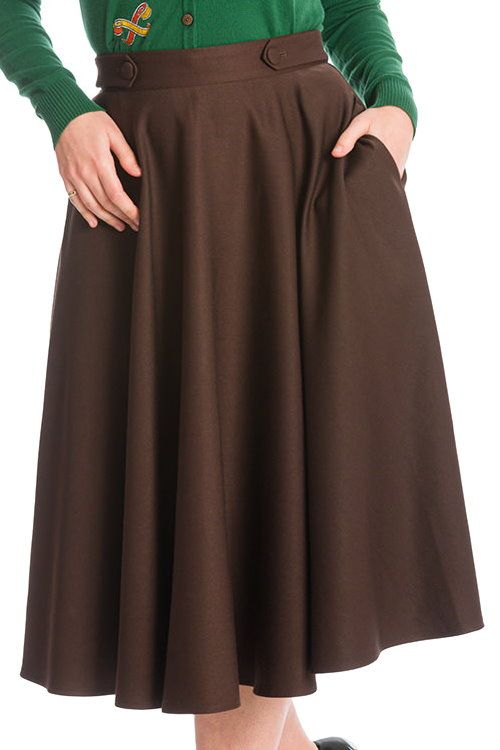 Brown best sale dressy skirt