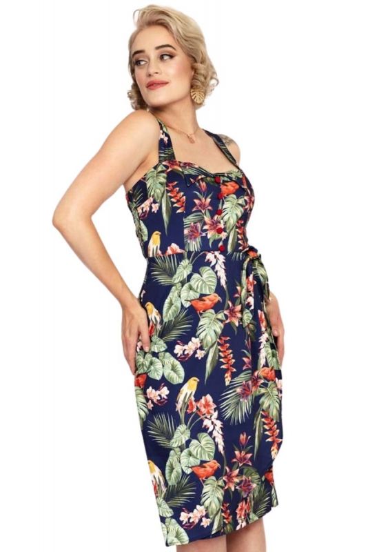 Pencil Dress, FLORAL BIRD (9720)