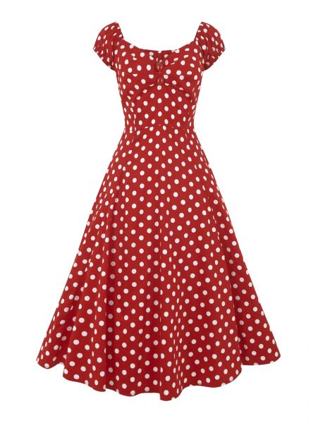 Swing Dress, DOLORES Red Polkadot