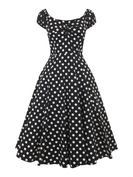 Swing Dress, DOLORES Black Polkadot