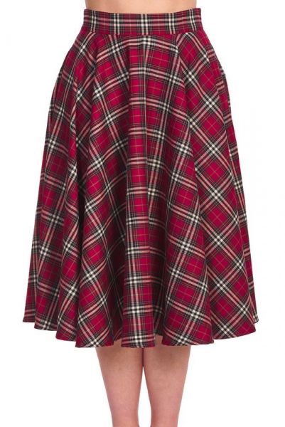 Swing Skirt, TARTAN Burgundy (25380) 