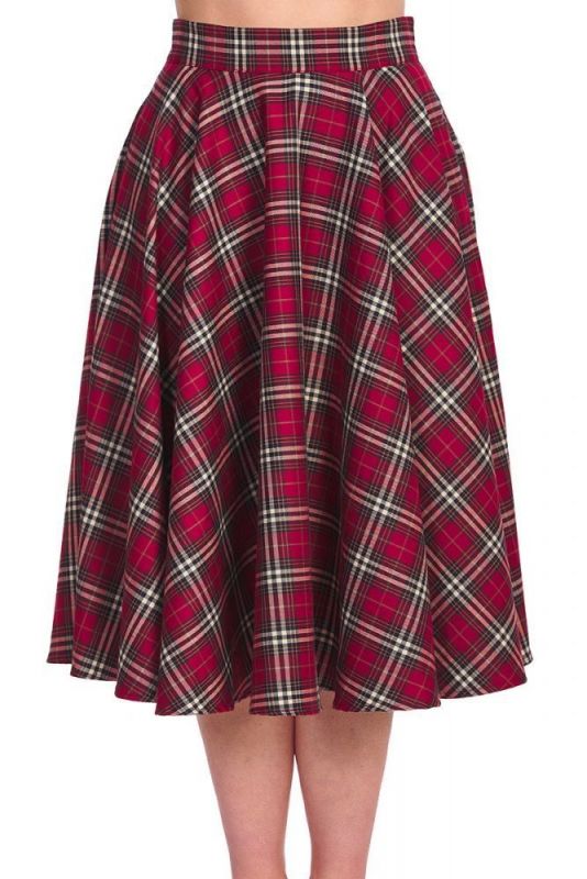 Swing Skirt, TARTAN Burgundy (25380) 