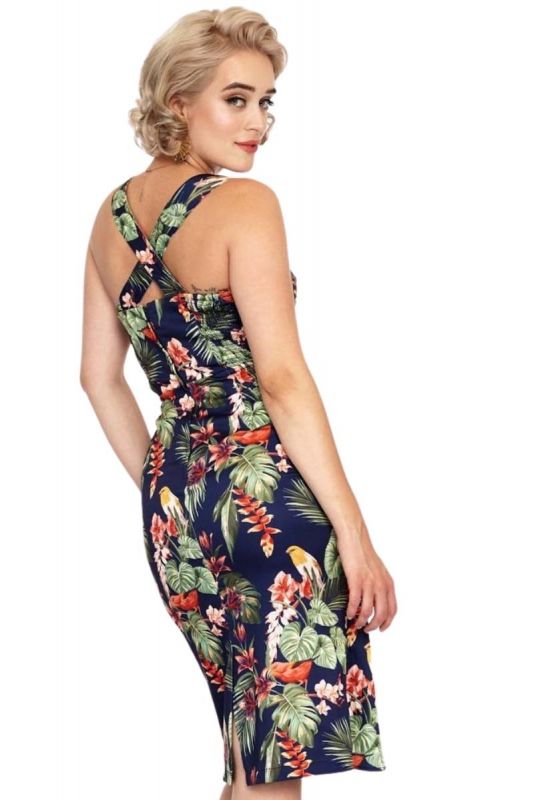 Pencil Dress, FLORAL BIRD (9720)