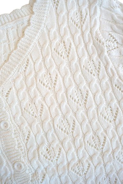 Cardigan, MAK Pointelle Ivory 