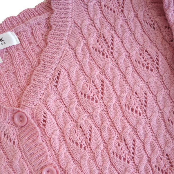 Cardigan, MAK Pointelle Light Pink