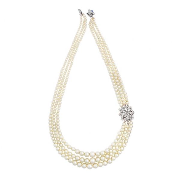 Necklace, 3 ROW PEARL