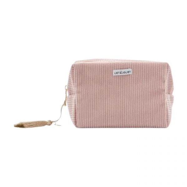 Cosmetic Bag, CORDUROY Powder Pink Small