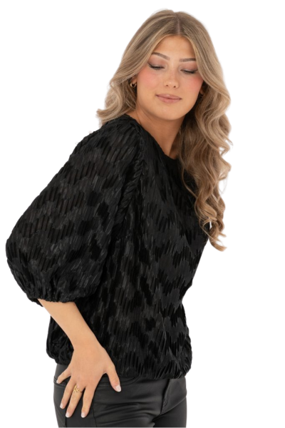 Pusero, CC Jewel Plisse Black