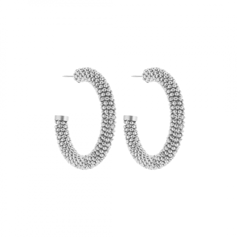 Earrings, DAHLIA Silver