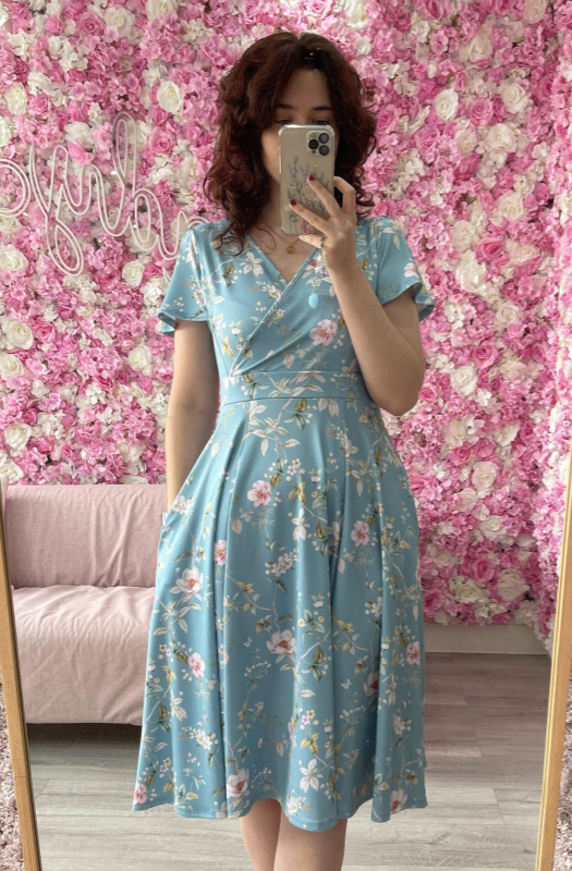 Swing Dress, LYRA Teal Summer Floral