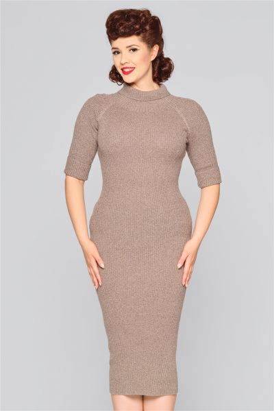 Knitted Dress, OLIVE MARL