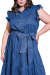 Maxi Dress, RUFFLE Denim Plus