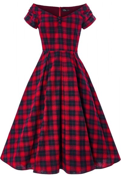 Swing Dress, LILY Red Check (873-28)