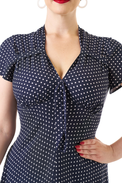 Dress, PRETTY RETRO Tea Navy Polka