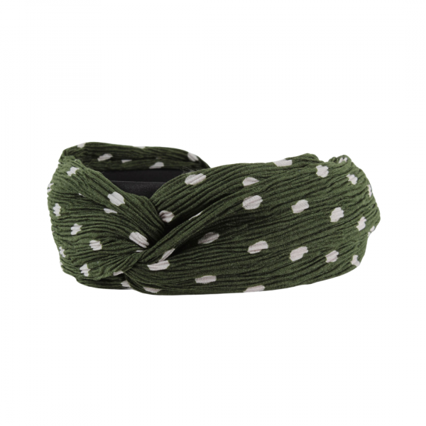 Hair Band, KNOT Polkadot Olive