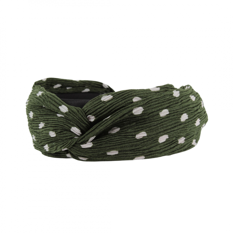 Hair Band, KNOT Polkadot Olive