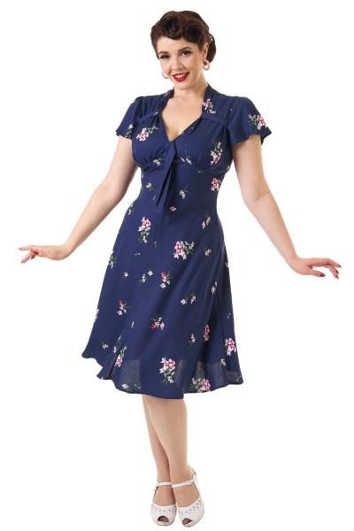 Dress, PRETTY RETRO Tea Blue Floral